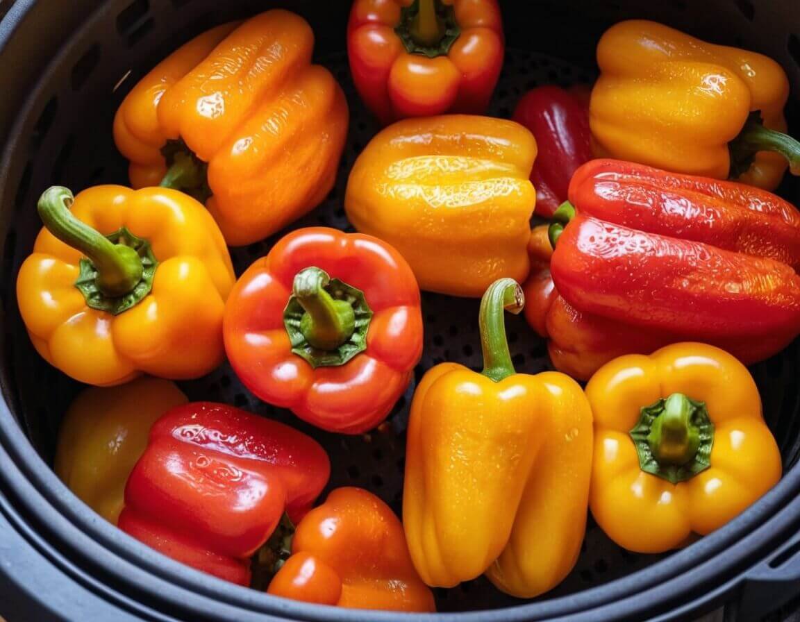 Paprika 10-15 Minuten in Korb der Fritteuse geben - Paprika in der Heißluftfritteuse: Wie lange braucht man für die perfekte Zubereitung?