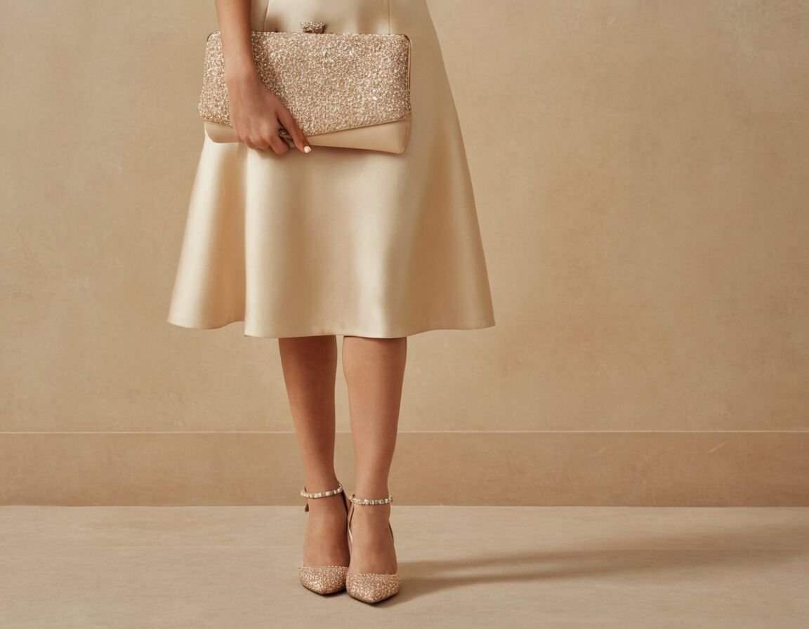 Accessoires: Clutch, dezenter Schmuck, elegante Schuhe - Stilvolle Outfit-Ideen für Hochzeitsgäste: Der perfekte Zweiteiler für Frauen
