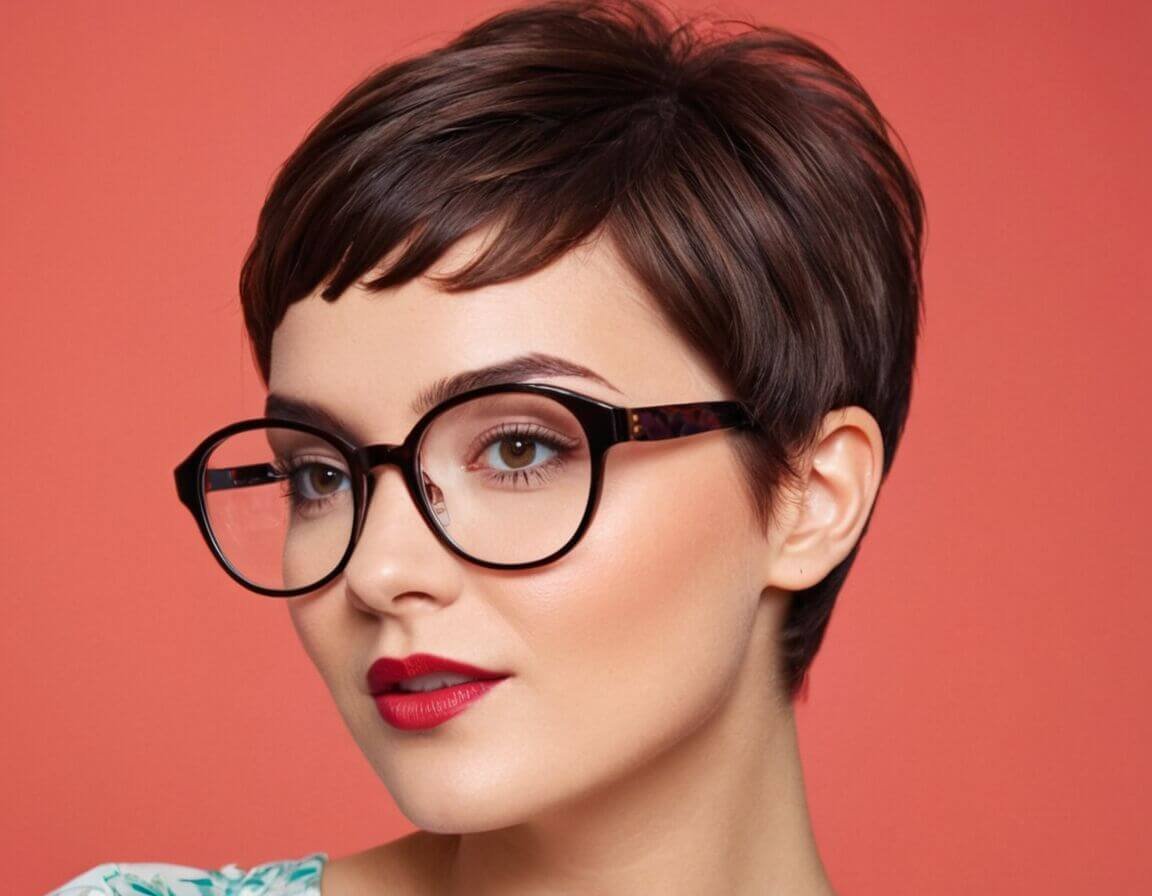 Tipps für volumengefülltes Haar - Freche Pixie Cut mit Brille: Der perfekte Look für modische Frauen