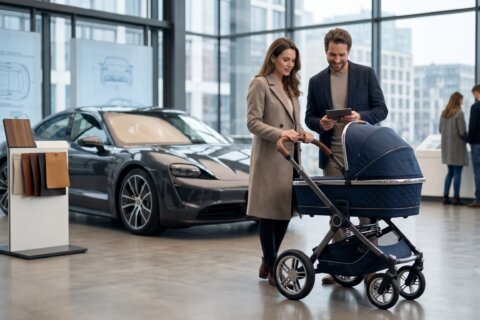 Kinderwagen mit Automobilanspruch